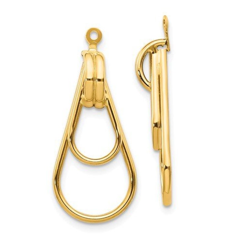 14k Polished Fancy Teardrop Earring Jackets in 14k Yellow Gold 14k Polished Fancy Teardrop Earring Jackets in 14k Yellow Gold