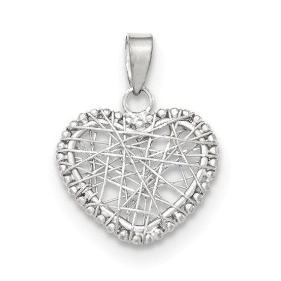 14K Open Wire Heart Pendant