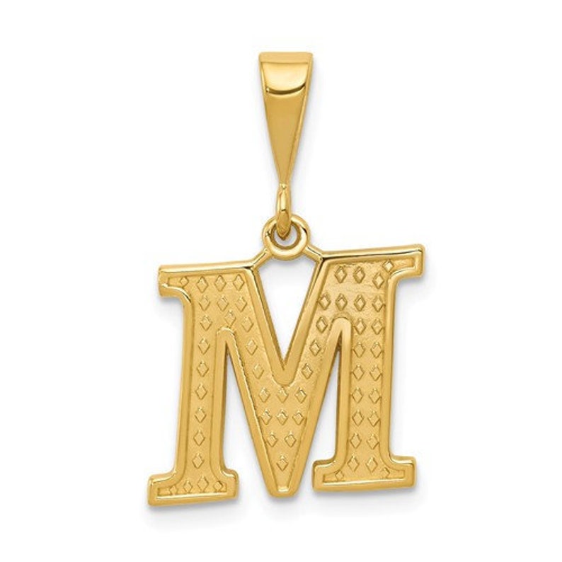 14k Yellow Gold Polished /& Textured lowercase Initial a Charm Pendant