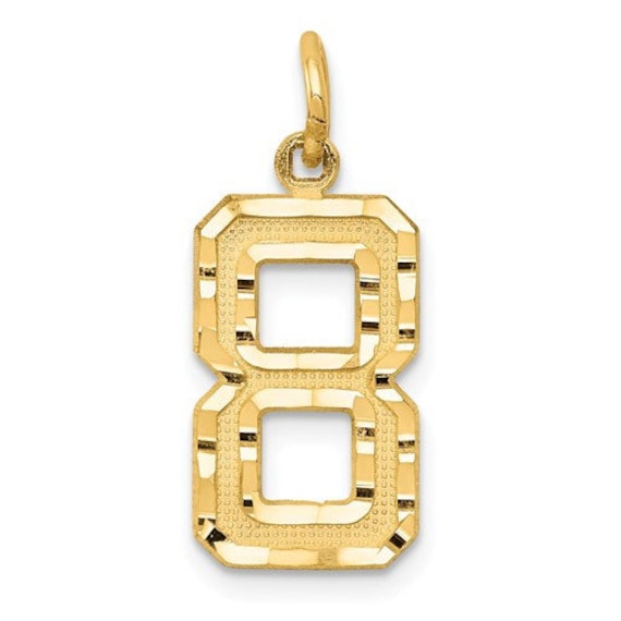 14k Yellow Gold Number 2 Pendant Two Digit Charm Satin