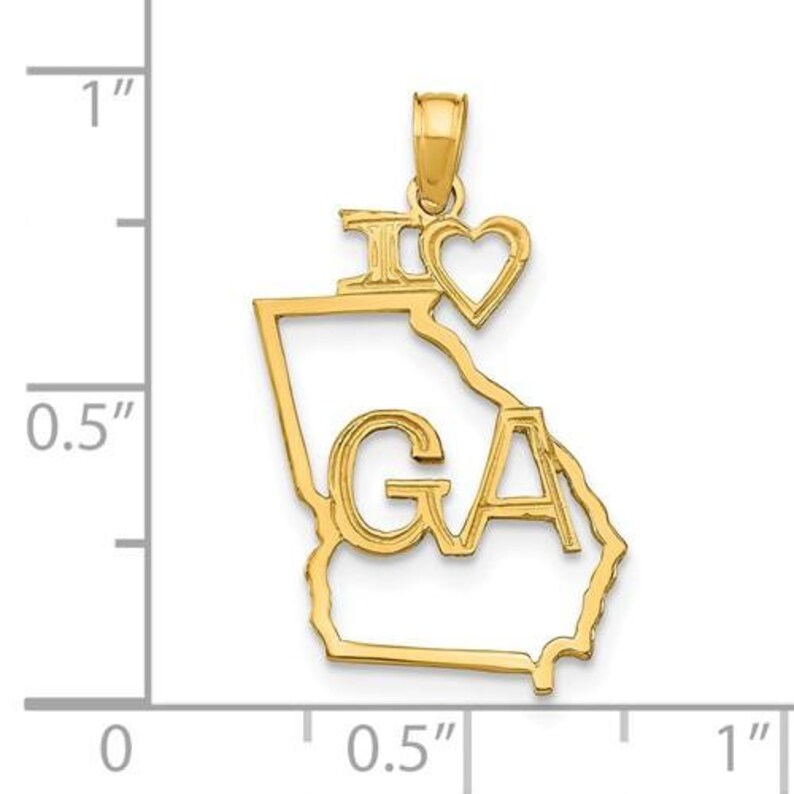14k 10k Yellow White Gold I Heart Love Ga Georgia State Map Travel Pendant Charm Necklaces Jewelry Valresa Com
