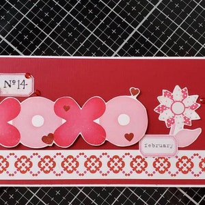 Carte de vœux XOXO faite à la main pour la Saint-Valentin