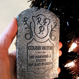 Cousin Victor Haunted Mansion Halloween Mini Tombstone Ornament Magnet Christmas