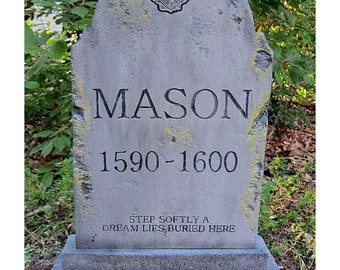 Mason Halloween Tombstone Cemetery Prop Graveyard Decoration