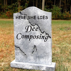 Dee Composing Halloween Tombstone Prop