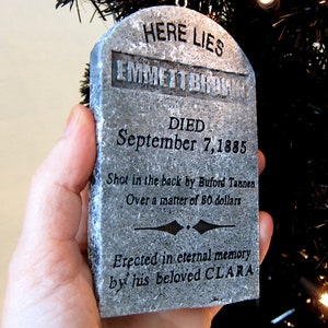 Back To The Future Doc Emmett Brown Mini Tombstone Ornament Magnet
