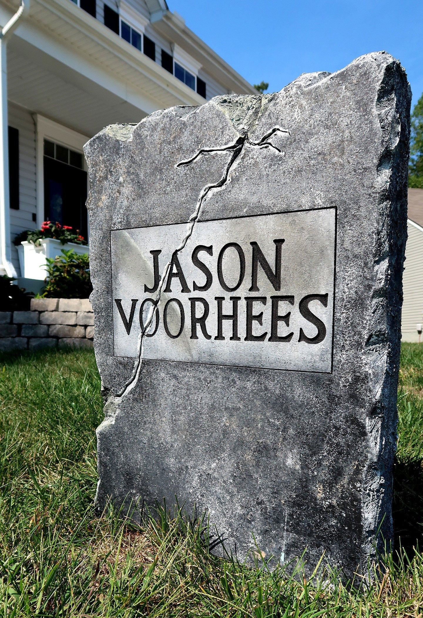 Jason Voorhees Friday the 13th Tombstone Halloween Prop Life