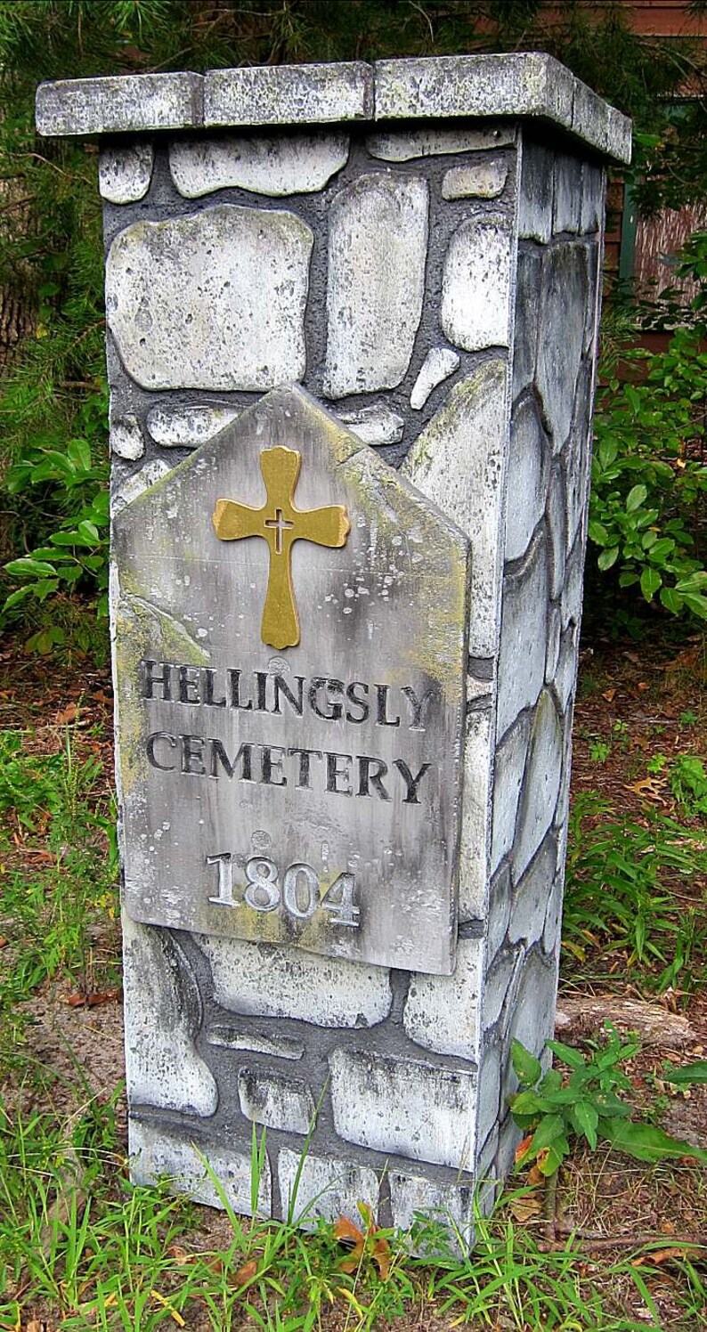 Halloween Cemetery Entrance Pillars Prop LIFE SIZE Tombstone Etsy