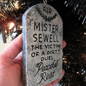 Mister Sewell Haunted Mansion Halloween Mini Tombstone Christmas Ornament Magnet