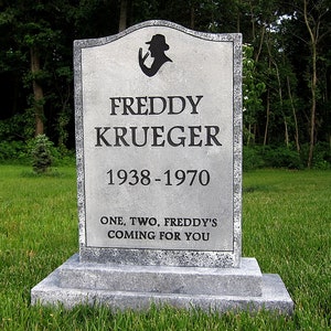 Freddy Krueger Nightmare on Elm Street Halloween Tombstone Prop Life Size