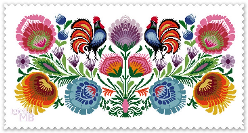 Folk Dream Polish Folk Art Cross Stitch Chart Pdf Pattern | Etsy