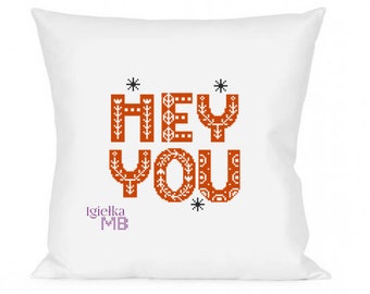 HEY YOU (1304( pdf digital cross stitch pattern modern cross stitch