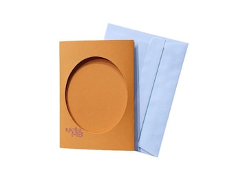 Oranje diafragmakaarten voor kruissteek, 10 kaarten met enveloppen (10,5 x 15 cm)
