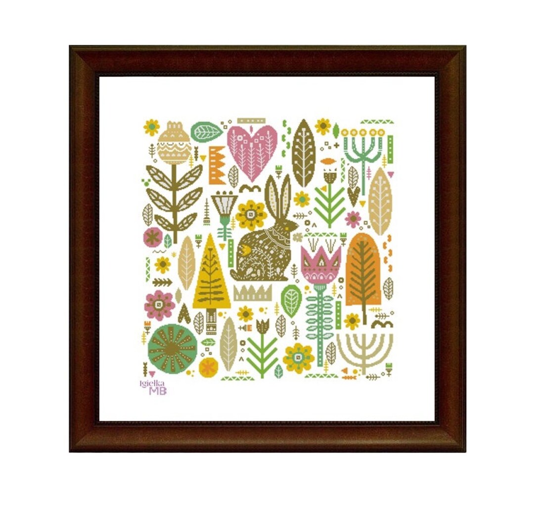 Kbc Pattern Scandinavian Forest With a Hare. Spring (3031.3) Cross Stitch Chart ...