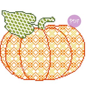 Patterned Pumpkin Cross Stitch Chart Digital Pdf Pattern | Etsy