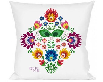 Lowickie Flowers Cross Stitch Chart, Polish Folk Art (Digital Download)