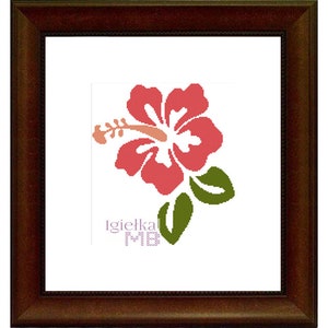 Hawaiian Flower 3 (1301) cross stitch pdf digital pattern botanical tropical floral exotic jungle theme