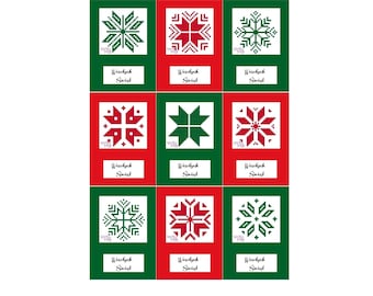 Nordic Snowflakes (020) cross stitch greeting cards cross stitch chart digital pdf pattern winter christmas snowflakes stars Scandinavian