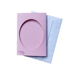 10 x roze, drievoudige diafragmakaarten voor kruissteek, kruissteekkaarten 4,13 x 5,90 inch (10,5 x 15 cm) met ovaal venster 8,5 x 10,5 cm (8,5 x 10,5 cm)