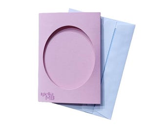 10 x roze, drievoudige diafragmakaarten voor kruissteek, kruissteekkaarten 4,13 x 5,90 inch (10,5 x 15 cm) met ovaal venster 8,5 x 10,5 cm (8,5 x 10,5 cm)