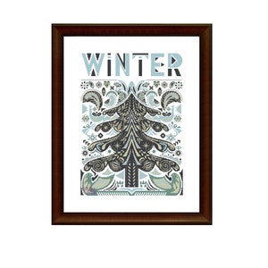 Nordic melody. Four seasons - Winter (079),  cross stitch chart digital PDF pattern, nordic, birds