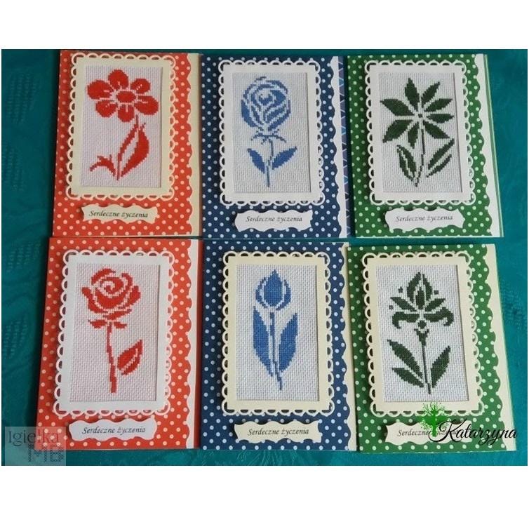 Minimalist Flowers Set – Cross Stitch Pattern in Modern Botanical Style ...