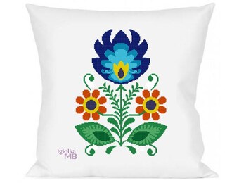 Lowicki flower 3. (2100) digital cross stitch chart instant download Polish Folk Art, folk, lowicki flower, flower, polish folk,