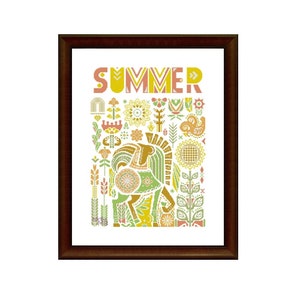 Nordic melody. Four seasons - Summer (081),  cross stitch chart digital PDF pattern, nordic, birds