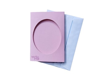 Roze diafragmakaarten voor kruissteek met enveloppen (10,5 x 15 cm)