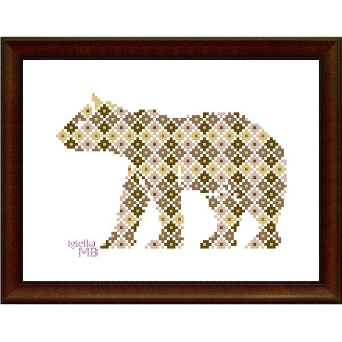 Forest Animals. Bear (2063) Cross Stitch Chart Digital Pdf