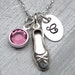 Sterling Silver Ballet Necklace Personalized Jewelry Hand Stamped Initial Ballet Dancer Recital Gift Ballet Gift Dance Jewelry Teen Gift