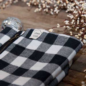 Black and White Buffalo Plaid Zipper Scarf image 5