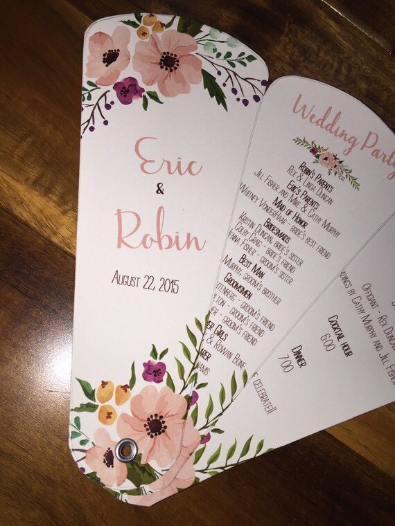 Wichita design Petals Program fan elegant petal fans sliding wedding program