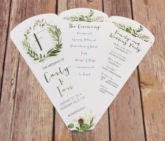 Wedding Program Fans Petal Fan Programs Fan Programs Etsy