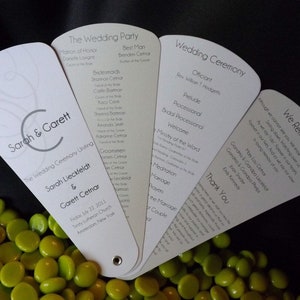 Modern Swirls Wedding Program Fans, Wedding Ceremony Petal Fan Programs, Minimalist Wedding Accessories