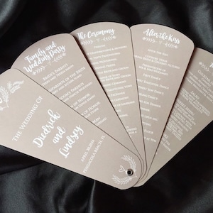 Ceremony Itinerary, Classic Formal Wedding Program Fans, Black Tie Fan Programs, Minimalist Wedding Decor, Custom Ceremony Itinerary