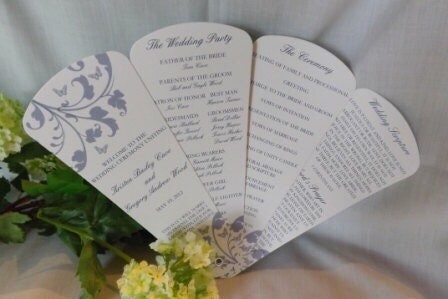 Wedding Program Fans, Petal Fan Programs, Fan Programs - Vintage Butterflies
