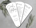Ceremony Itinerary, Minimalist Wedding Program Fans, Wedding Hand Fans, Simplistic Wedding Program, Modern Wedding, Black Tie Wedding