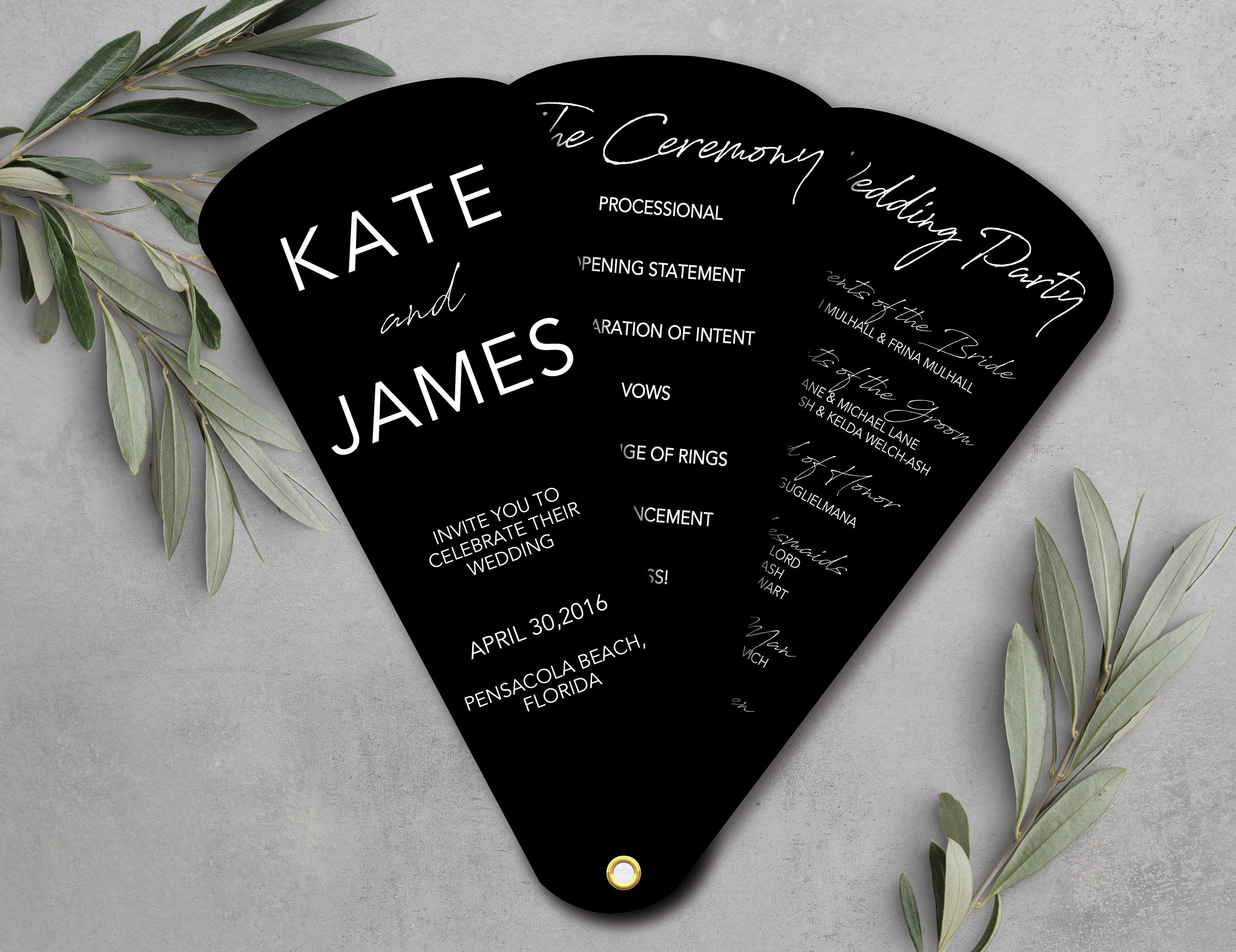 Black Wedding Fan Programs