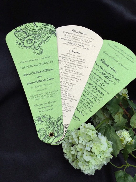 Wedding Program Fans Petal Fan Programs Fan Programs Etsy