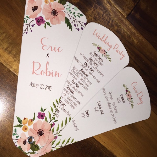 Wedding Program Fan - Etsy