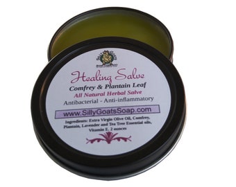 Salve, Comfrey Salve, Healing Salve, Natural Salve, Plantain Salve, Natural Healing Ointment, Comfrey Ointment, Healing Ointment, Ointment