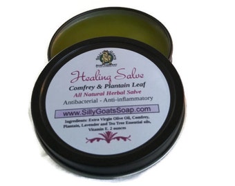 Salve, Comfrey Salve, Healing Salve, Natural Salve,Plantain Salve