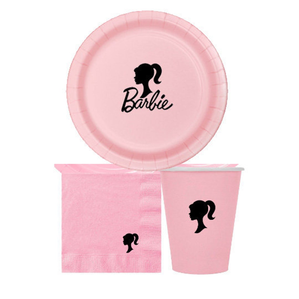12/12/12 Barbie Paper Cake Plates Napkins and Cups Tableware | Etsy