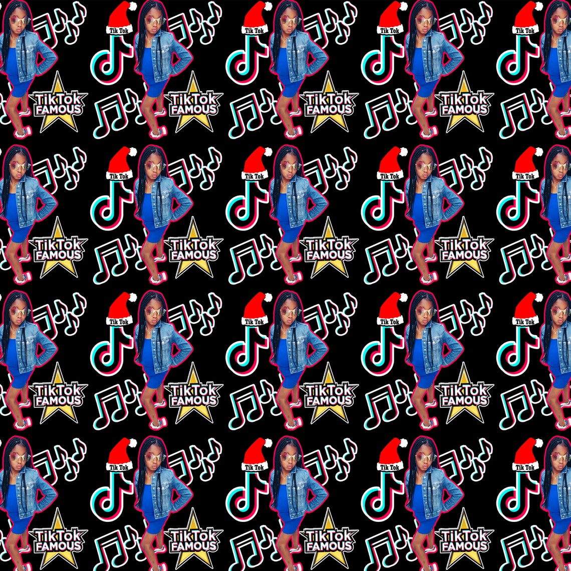 Tik Tok Wrapping Paper With Bow Your Photo Custom Christmas Etsy
