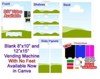 How to Make and Design Your Blank 12x16 and 8x10 inch Vending Machine Template - Editable in Canva & Photoshop - Instant Download - Digital