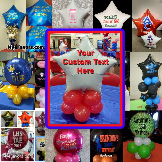 Custom 2 Personalized Text Balloon Decal Stickers for Etsy