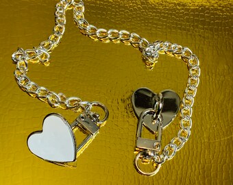 Aluminum Tumbler Chain - Heart or Round Shape, Self Adhesive Backing