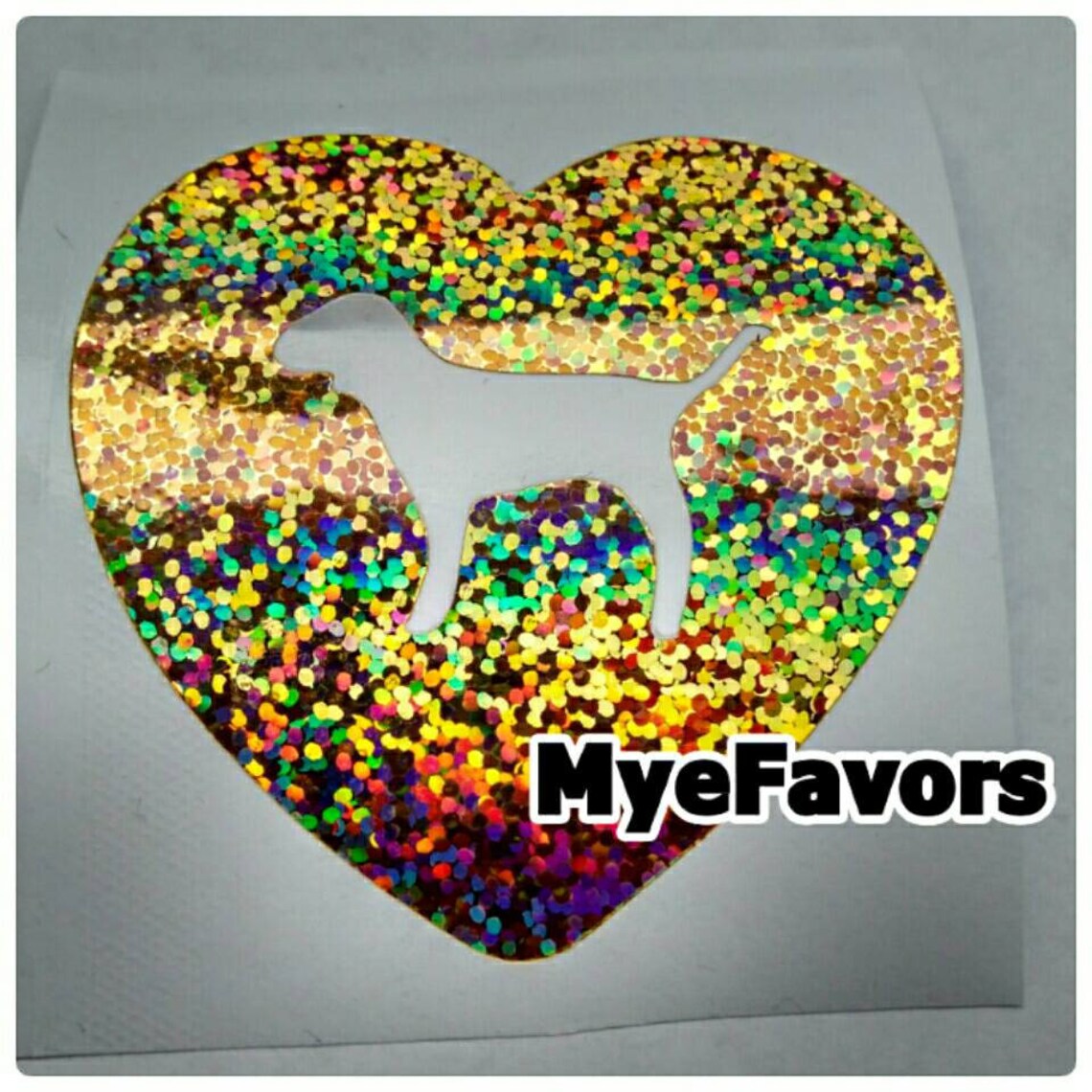 Victoria Secret Heart Shape Vinyl Stickers with Dog for your Etsy