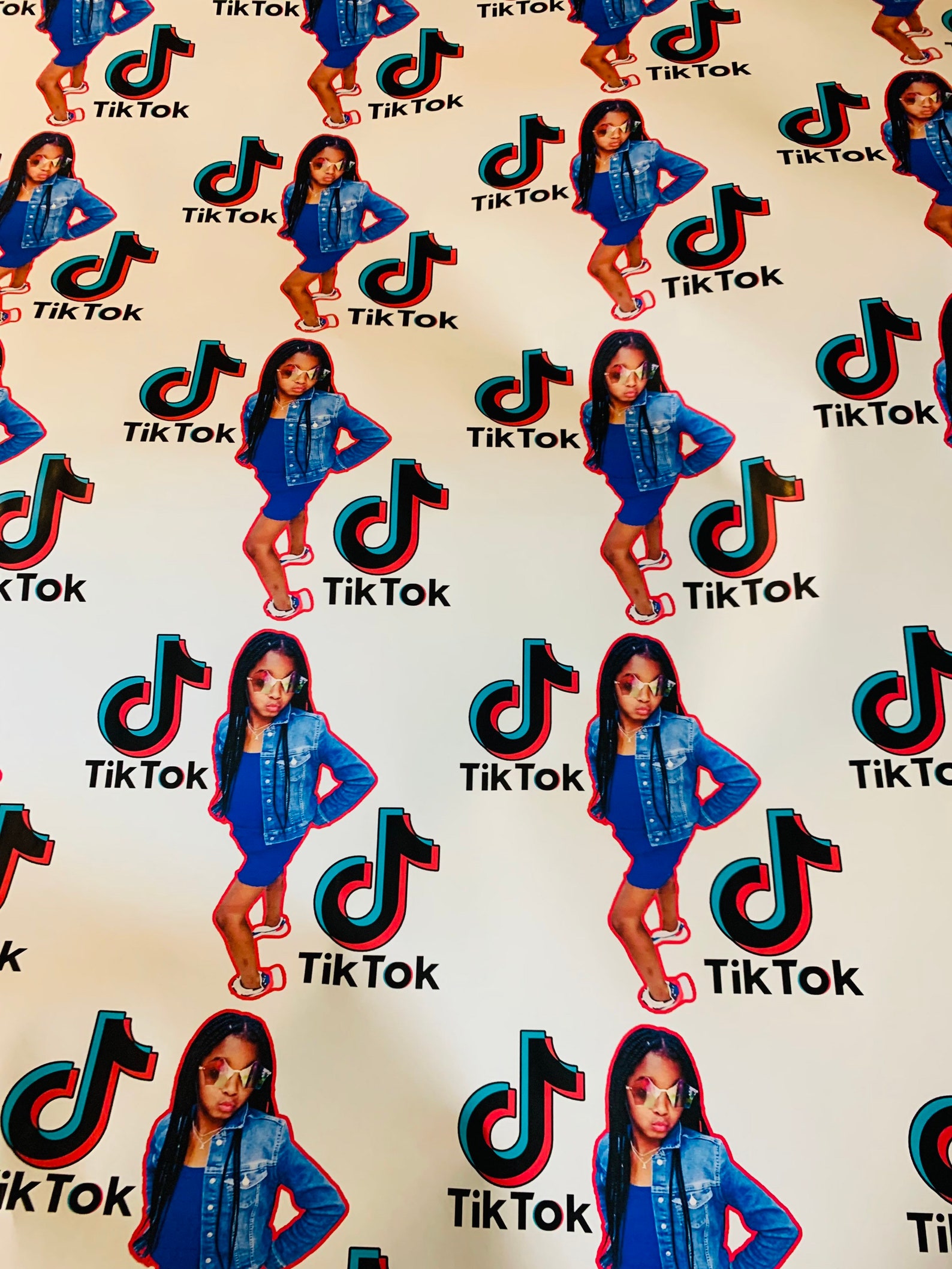 Tik Tok Wrapping Paper With Bow Your Photo Custom Christmas Etsy